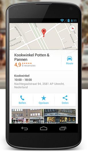 Google My Business mobiele zoekresultaten